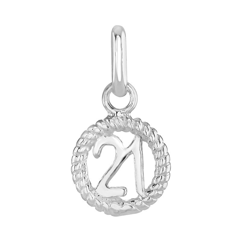 Sterling Silver Open Circle 21 Pendant