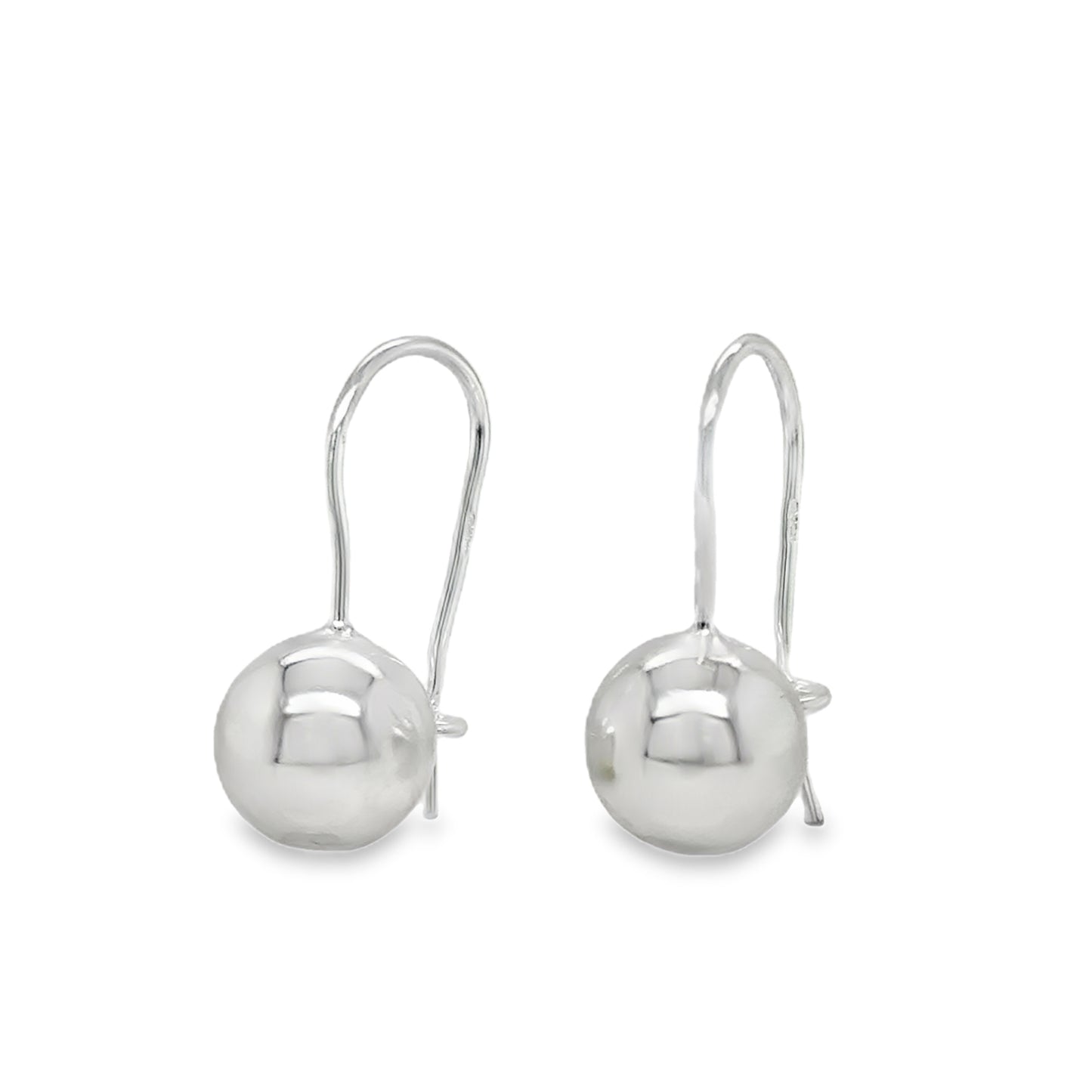 Sterling Silver 11mm Drop Ball Earring with Shepherd's Hook