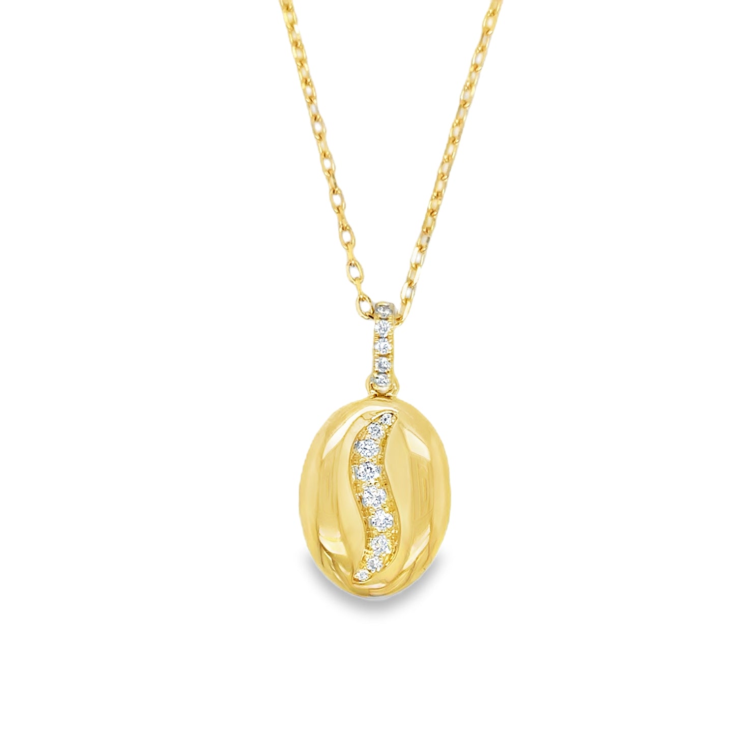 Smiling Rocks 9ct Coffee Bean Cultured Diamond Pendant With Stone Set Baile .12ct
