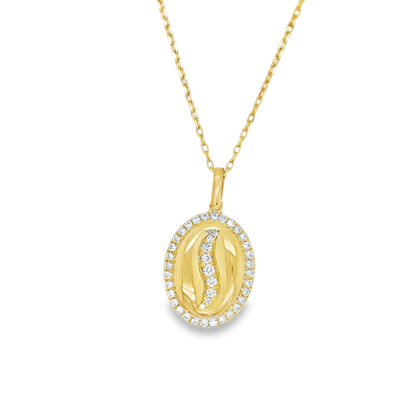 Smiling Rocks 9ct Coffee Bean Cultured Diamond Pendant WithDiamond Halo .33ct