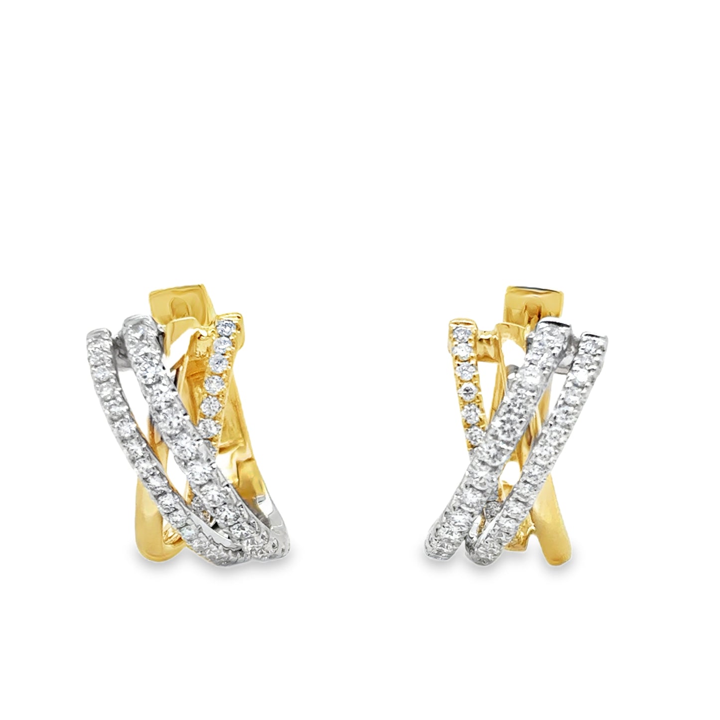 9ct Crossover Wrap Cultured Hoop Earrings 1.08ct
