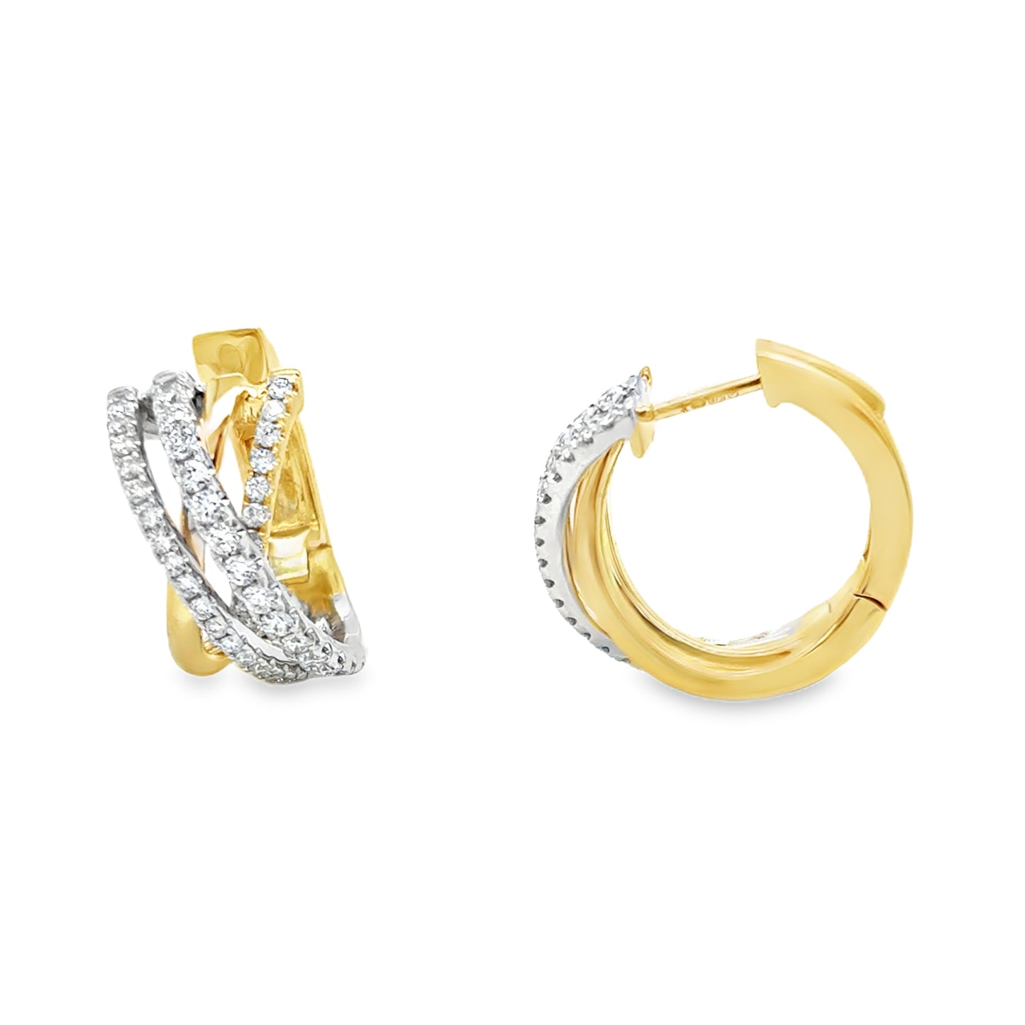 9ct Crossover Wrap Cultured Hoop Earrings 1.08ct