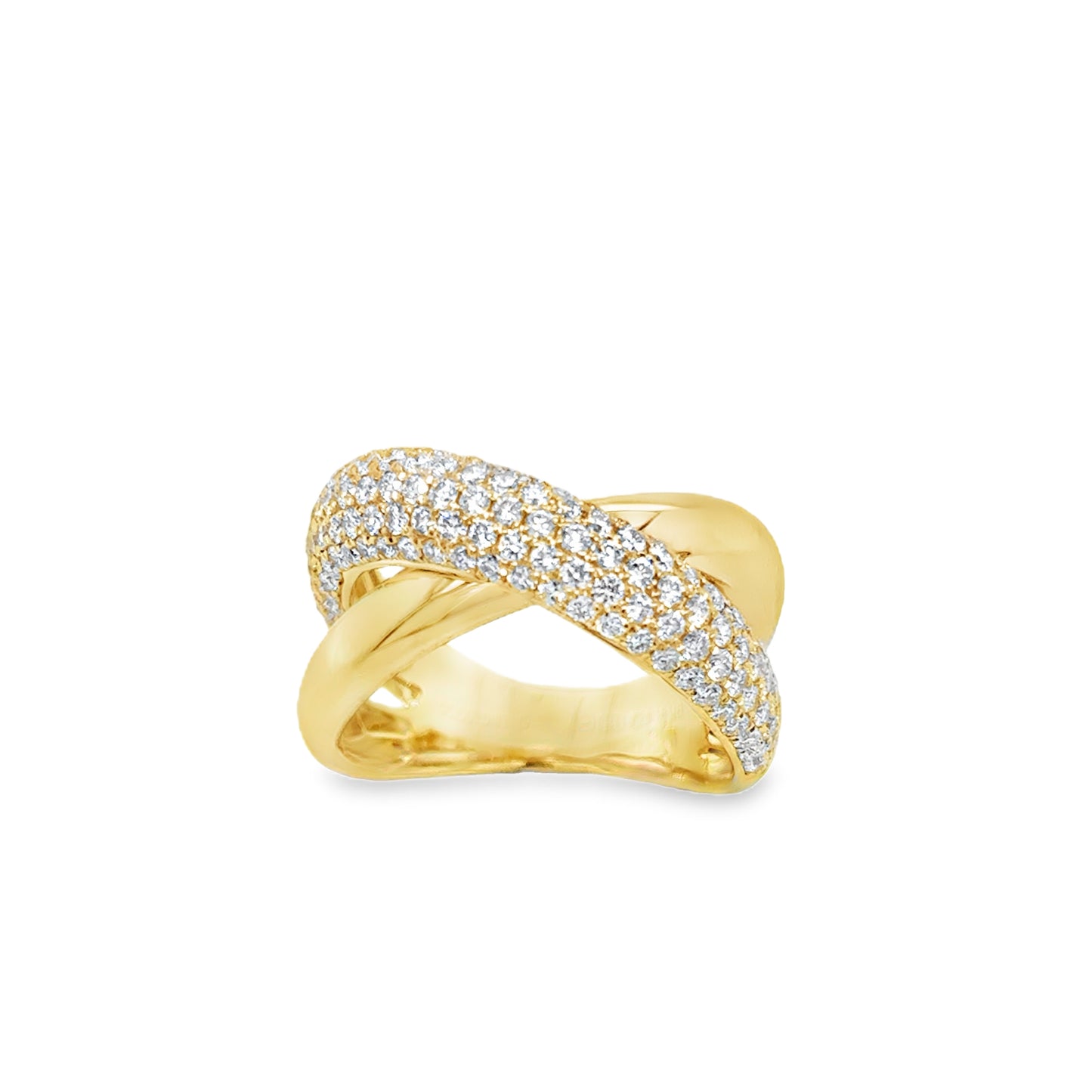 Smiling Rocks 9ct 3 Row Pave Crossover Cultured Diamond Ring 1.36ct