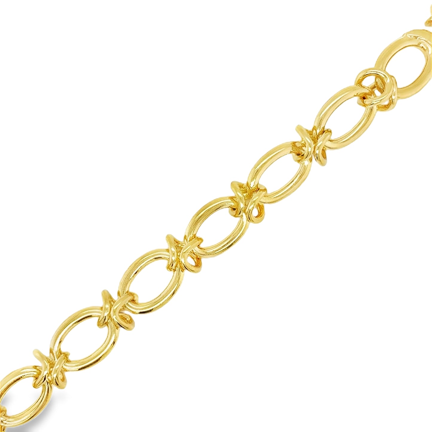 Sterling Silver 18ct Vermeil Gold Plated Oval Link Bracelet