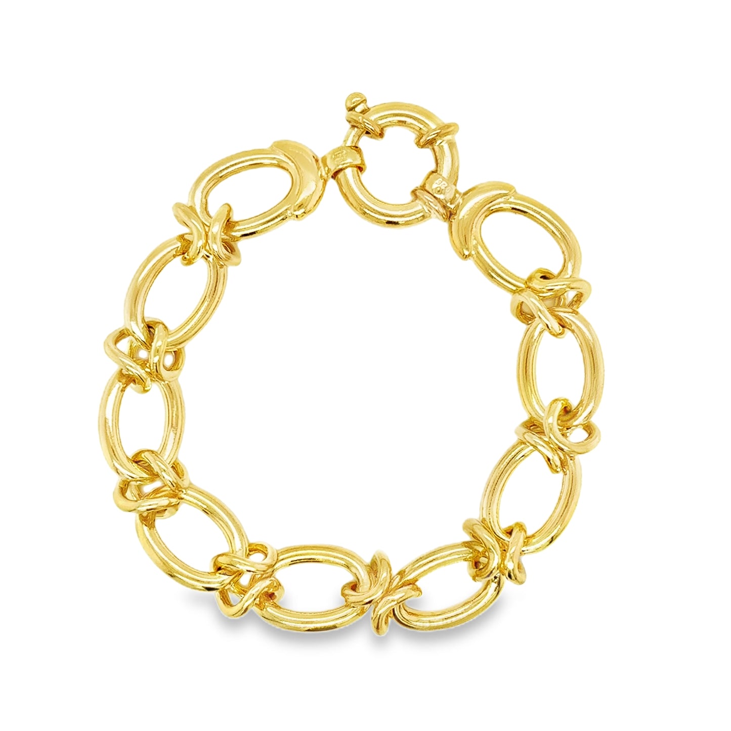 Sterling Silver 18ct Vermeil Gold Plated Oval Link Bracelet