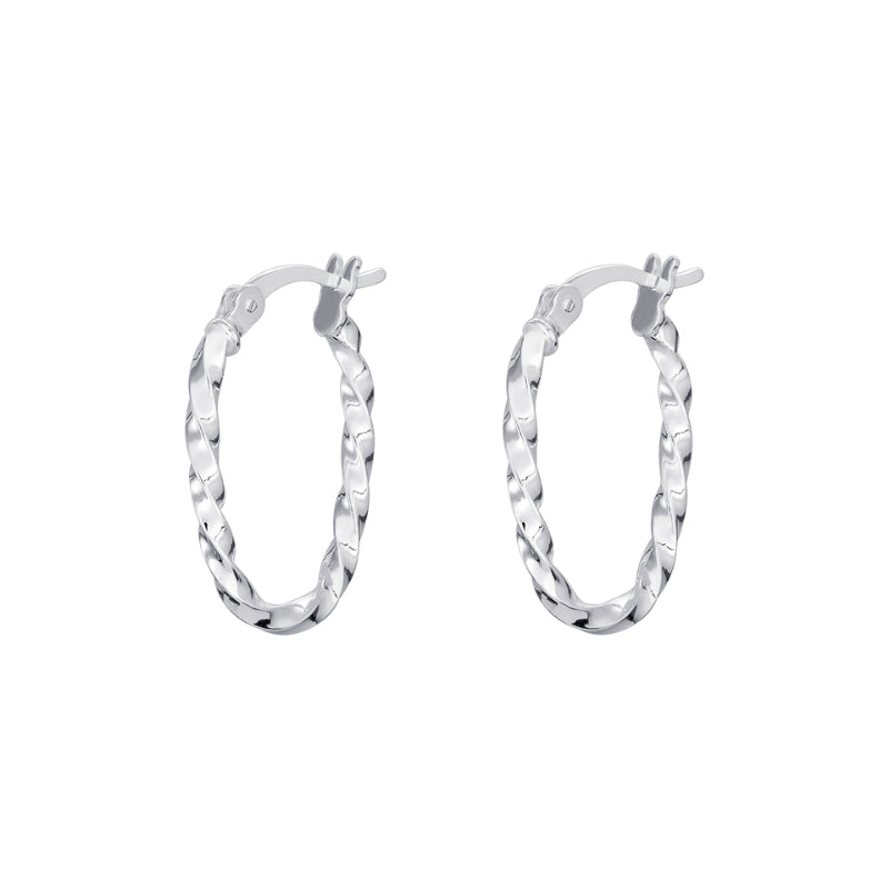 Sterling Silver Twist Hoop Earrings