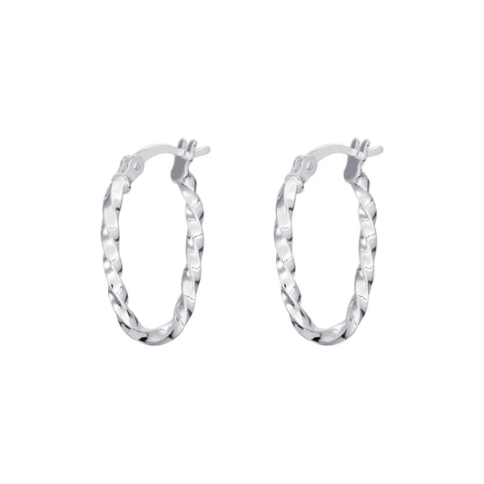 Sterling Silver Twist Hoop Earrings