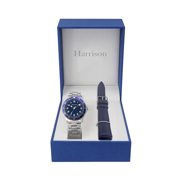 Kids Stainless Steel Blue Dial Communion Watch with Extra Blue Strap