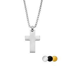 Gents Steelwear Stainless Steel Matte Cross Pendant