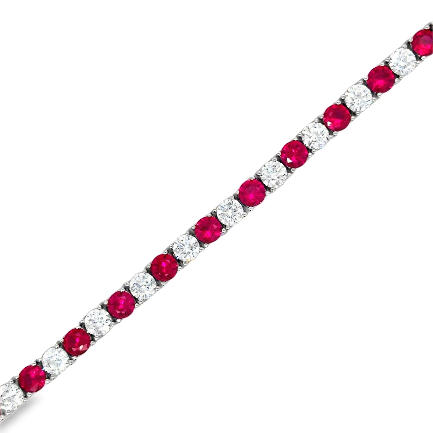 Sterling Silver 4mm CZ & Red Tennis Bracelet