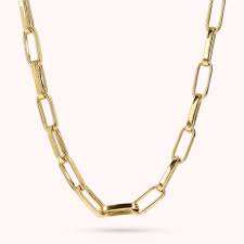 Bronzallure Gold Plated Paperlink Polished Necklet