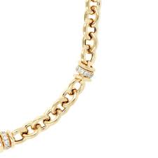 Bronzallure Gold Plated Rolo Link CZ Necklet