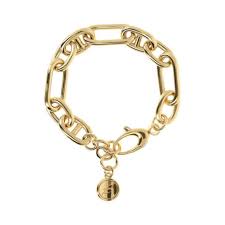 Bronzallure Gold Plated Long & Anchor Link Polished Bracelet