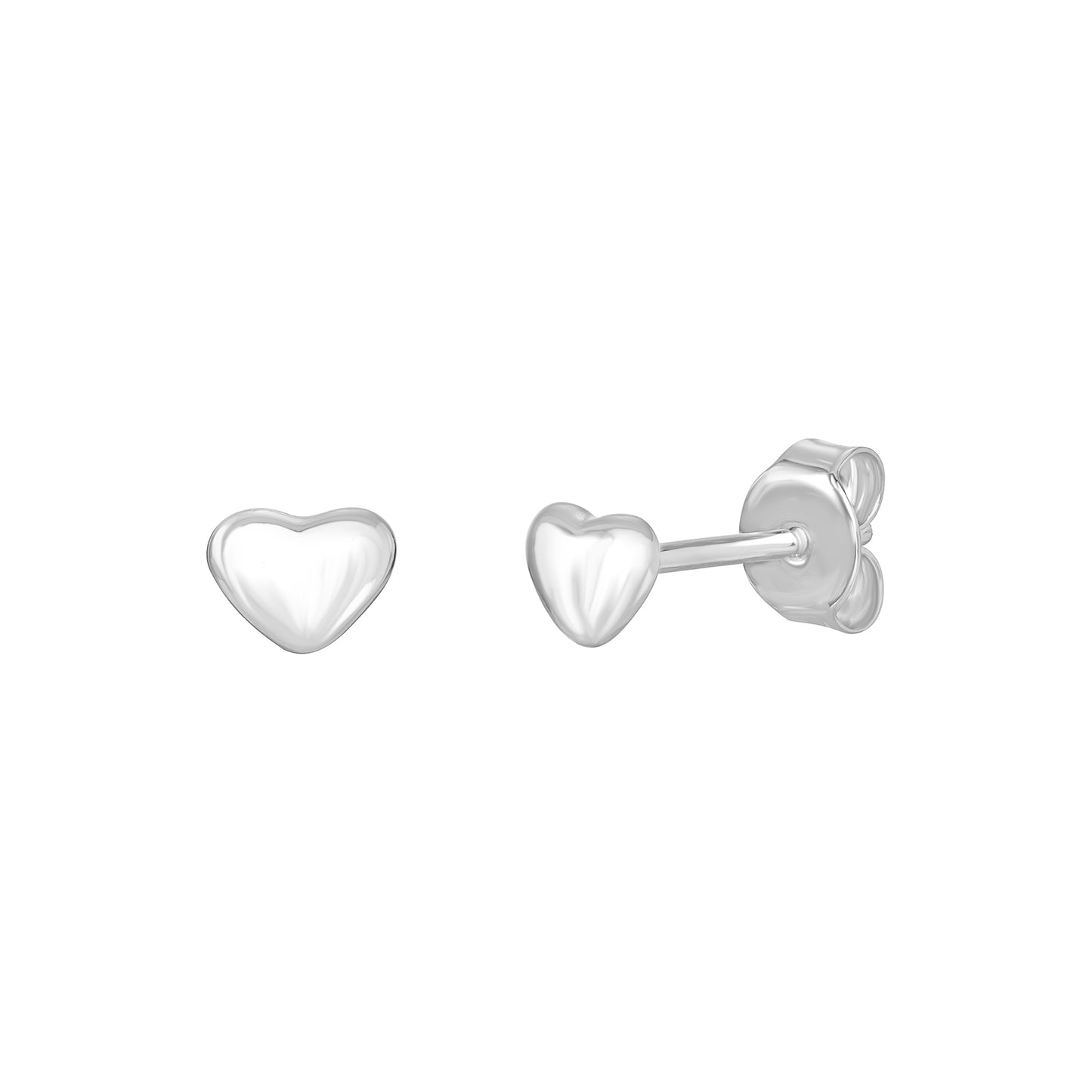 Sterling Silver Polished Heart Earrings