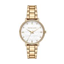 Ladies Michael Kors Pyper White Dial CZ Bezel