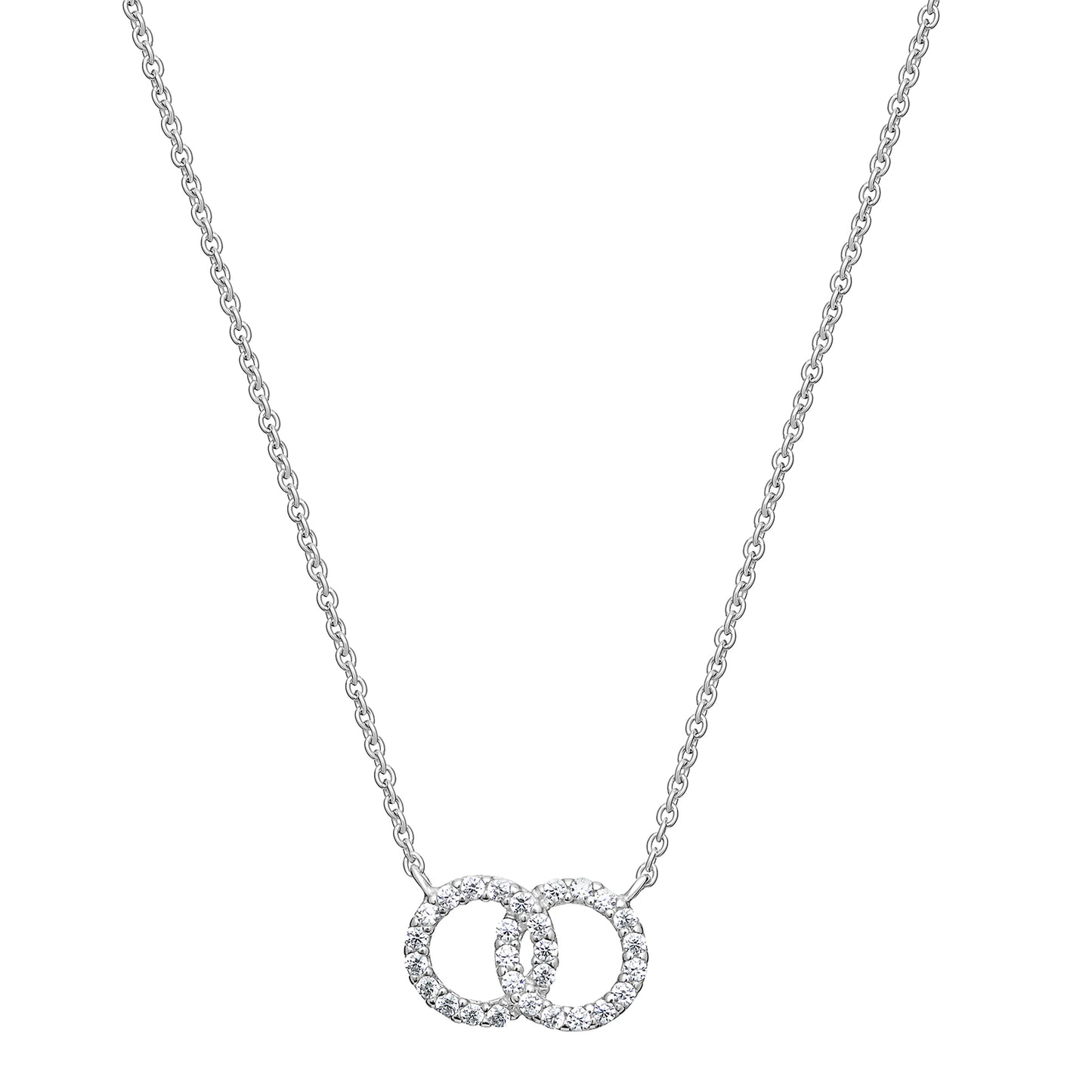 Sterling Silver CZ Circle Partnership Necklet