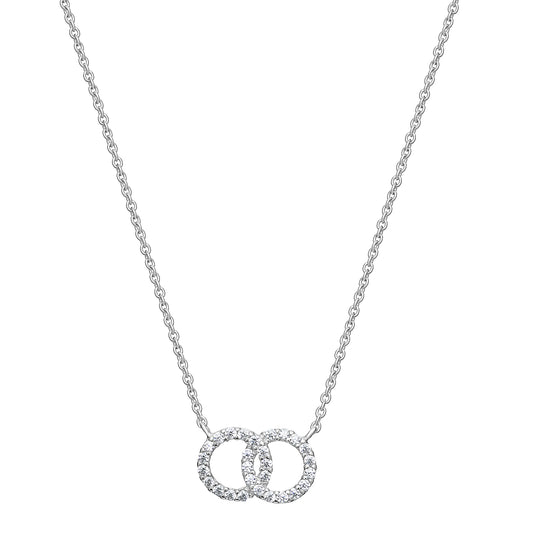 Sterling Silver CZ Circle Partnership Necklet