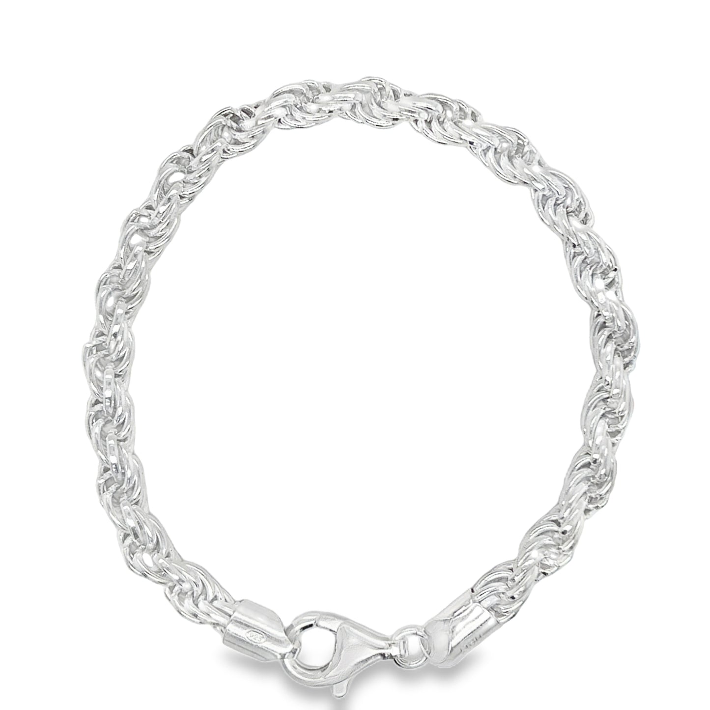 Sterling Silver 8" Rope Bracelet