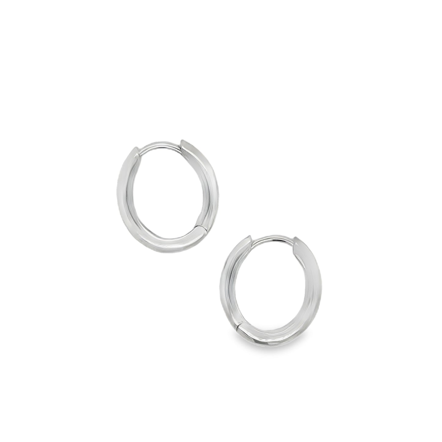 Sterling Silver 13mm Oval Hoop Earrings