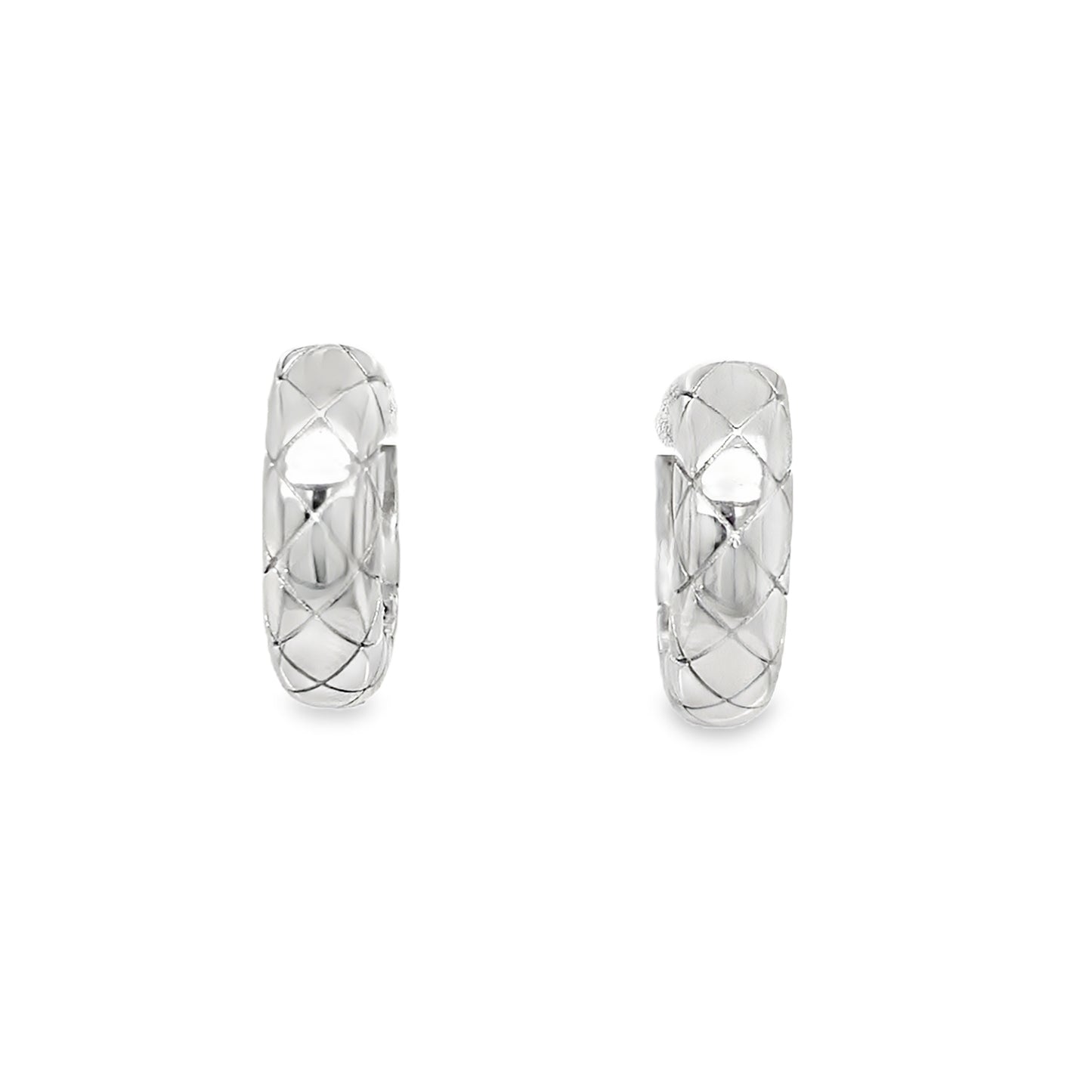 Sterling Silver 28mm CZ Diamond Cut Hoop Earrings