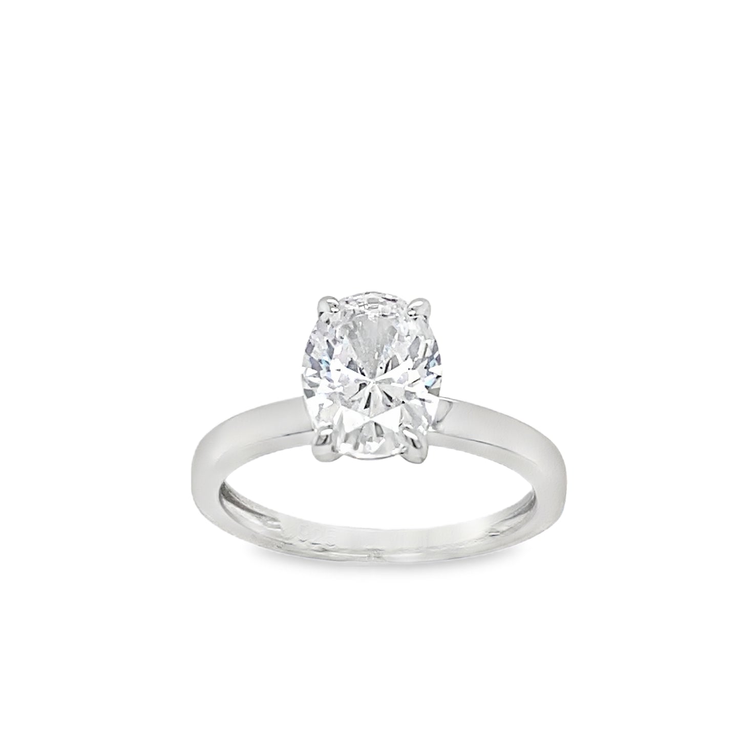 Sterling Silver Oval Solitaire CZ Ring