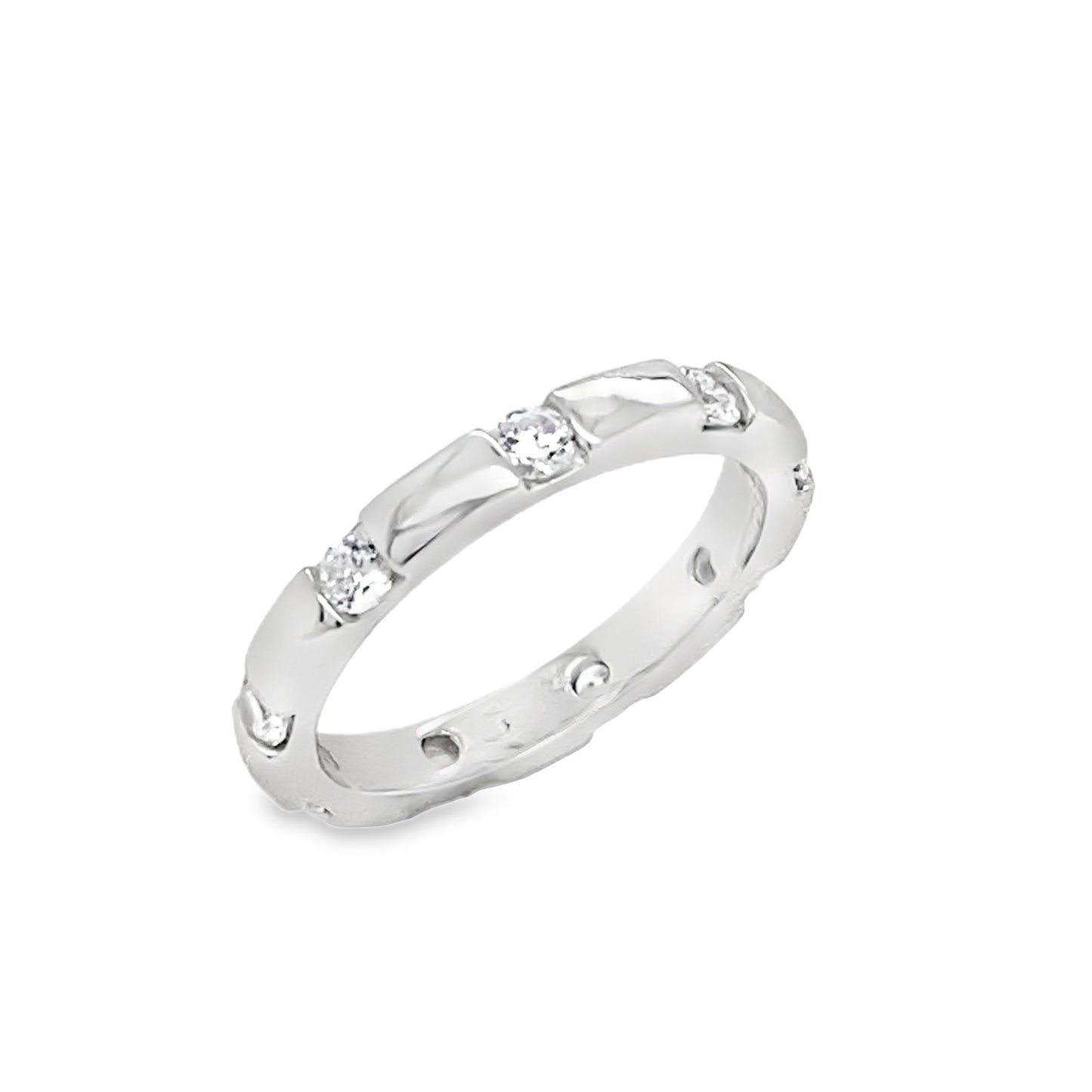 Sterling Silver CZ Scatter Ring