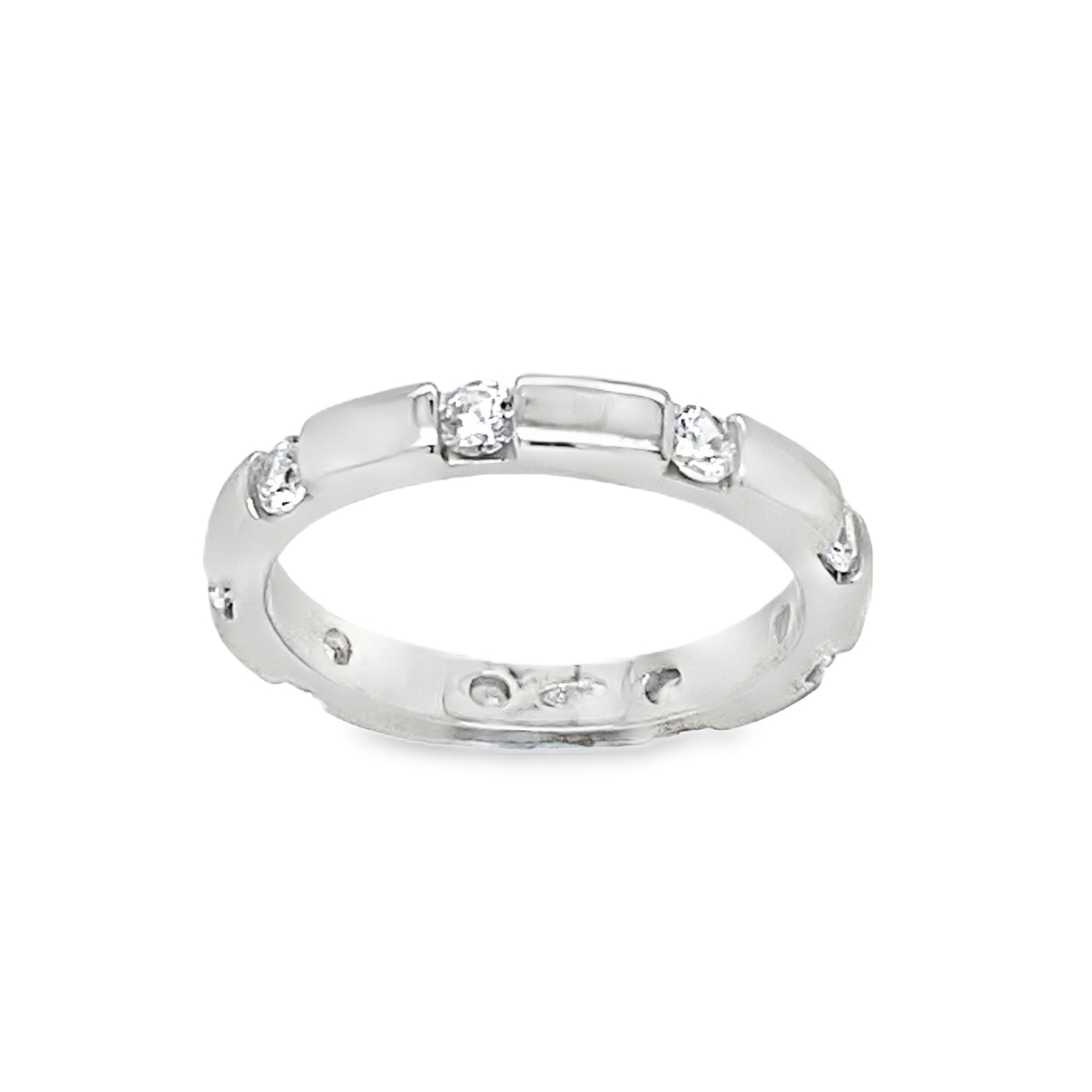 Sterling Silver CZ Scatter Ring