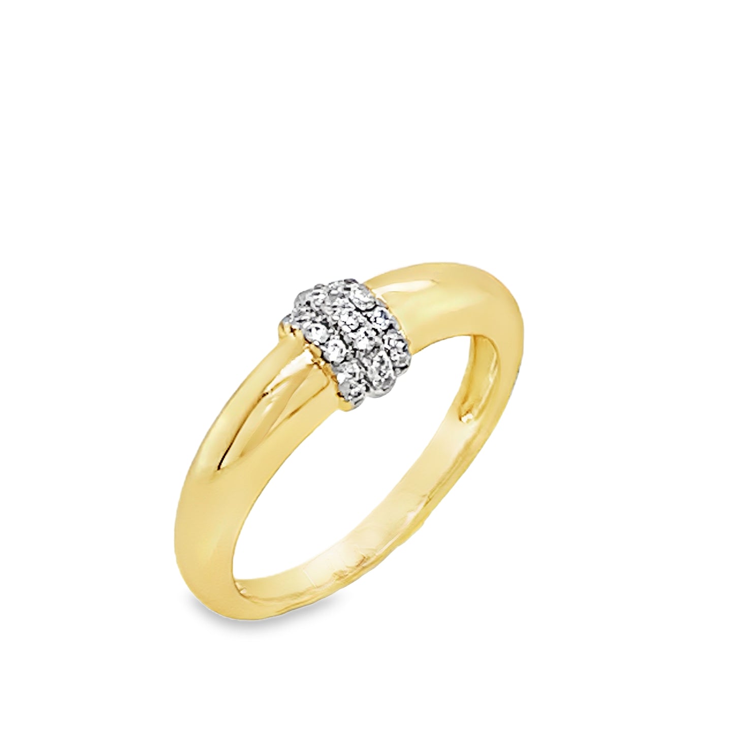 Sterling Silver Gold Plated Ring with CZ Centre