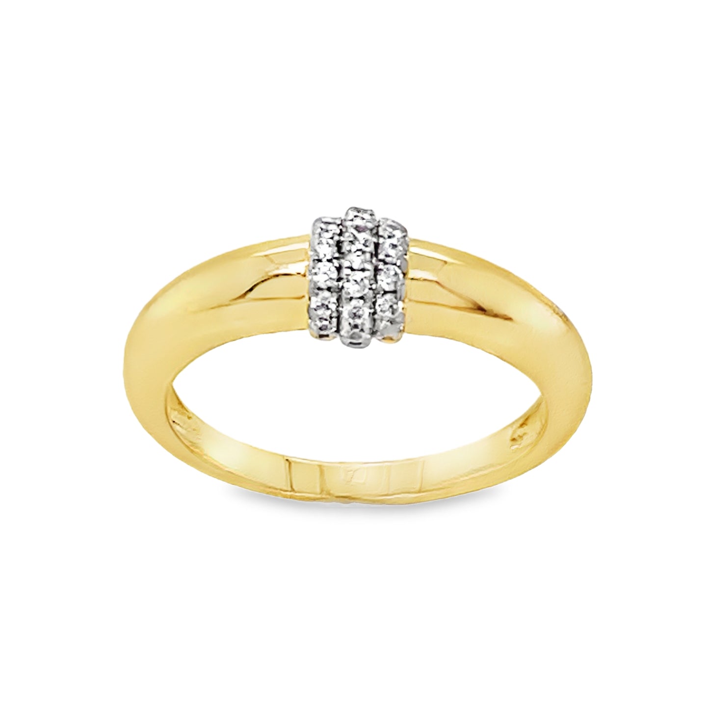 Sterling Silver Gold Plated Ring with CZ Centre
