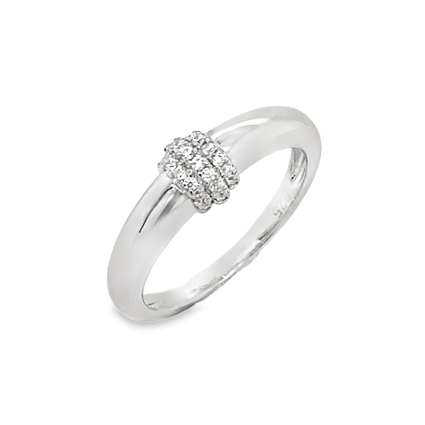 Sterling Silver CZ Bar Ring