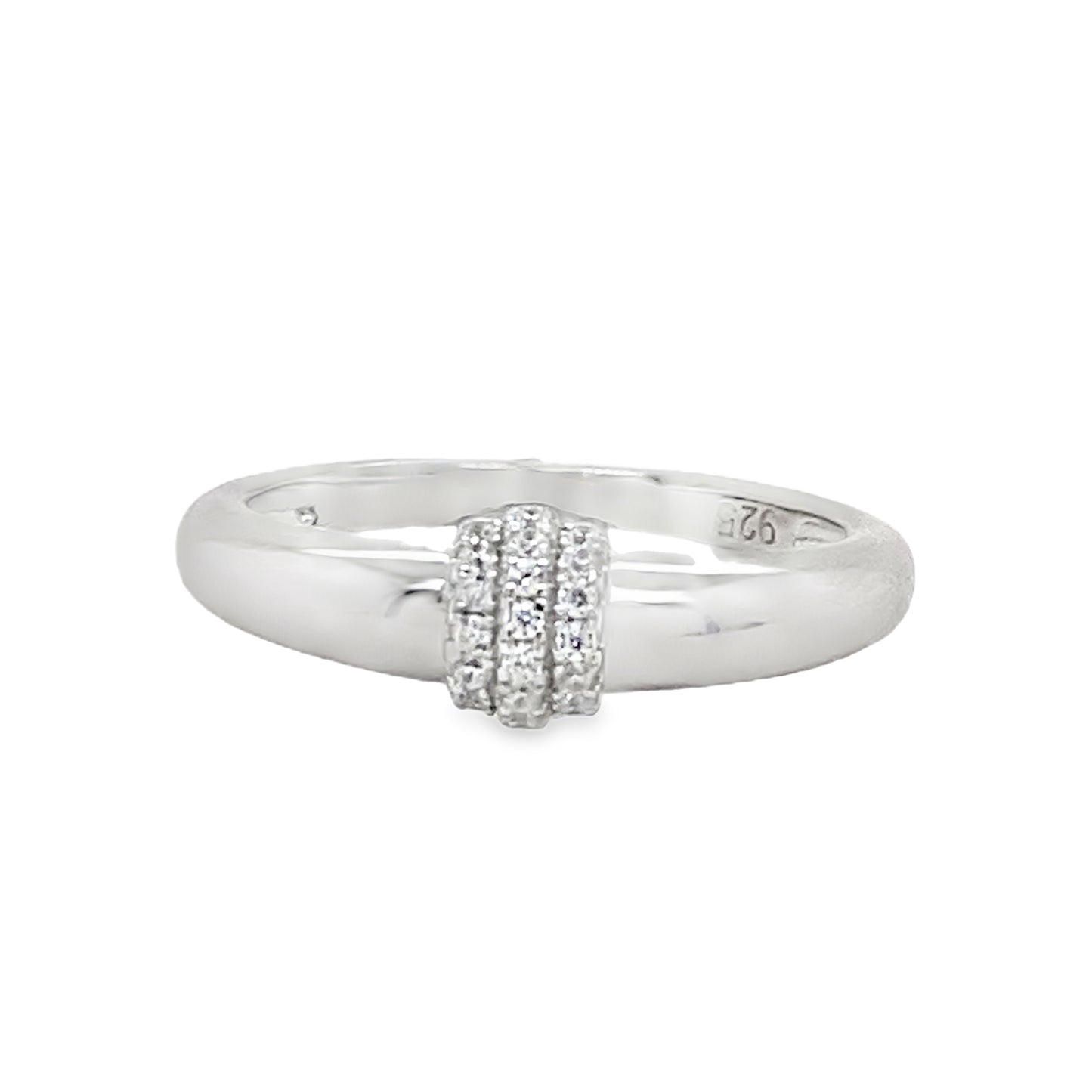 Sterling Silver CZ Bar Ring
