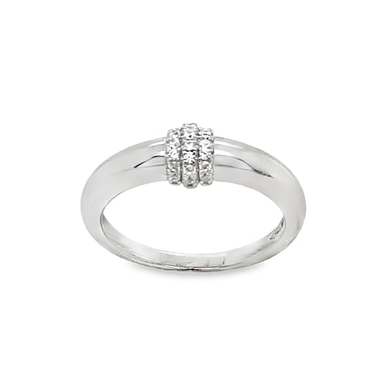 Sterling Silver CZ Bar Ring