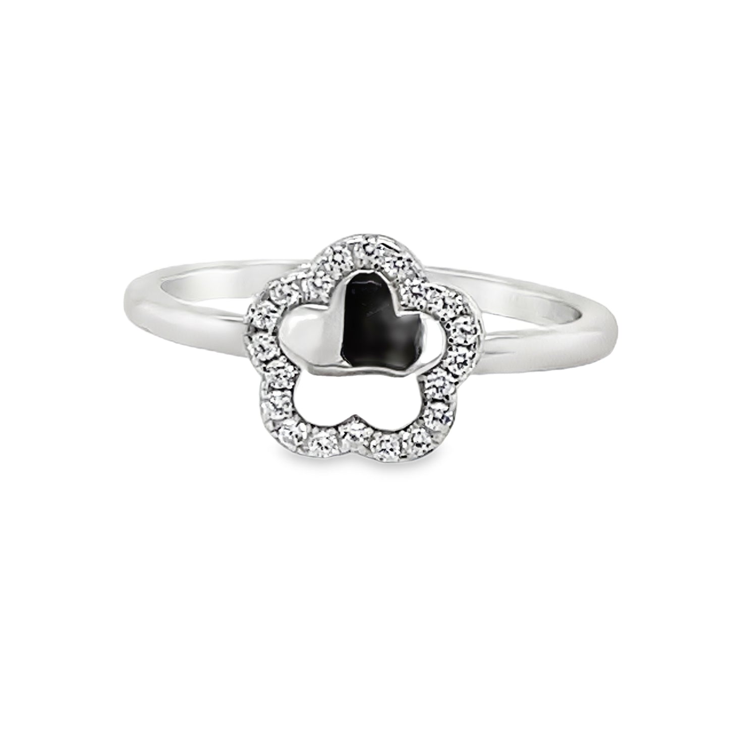Sterling Silver CZ Flower Ring