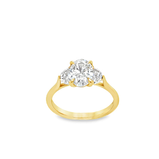 18ct 3St Ov/Half Moon Dia 1.43ct