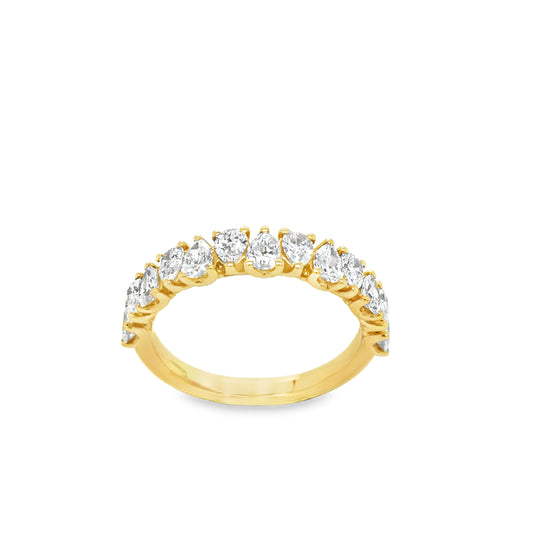 18ct Yellow Gold Pear Cut Cultured Diamond Eternity Ring 1.17ct
