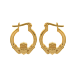 Burren 18ct Gold Plated Gra Claddagh Hoop Earrings