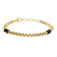 Gents Steelwear Gold Plated Box Link Bracelet