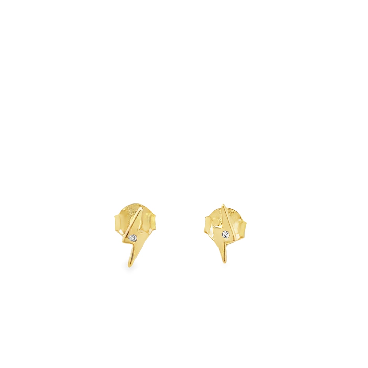9ct Lightening Bolt Stud Earrings
