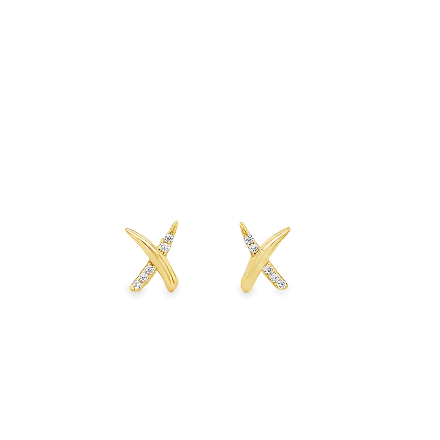 9ct CZ & Polished Kiss Stud Earrings