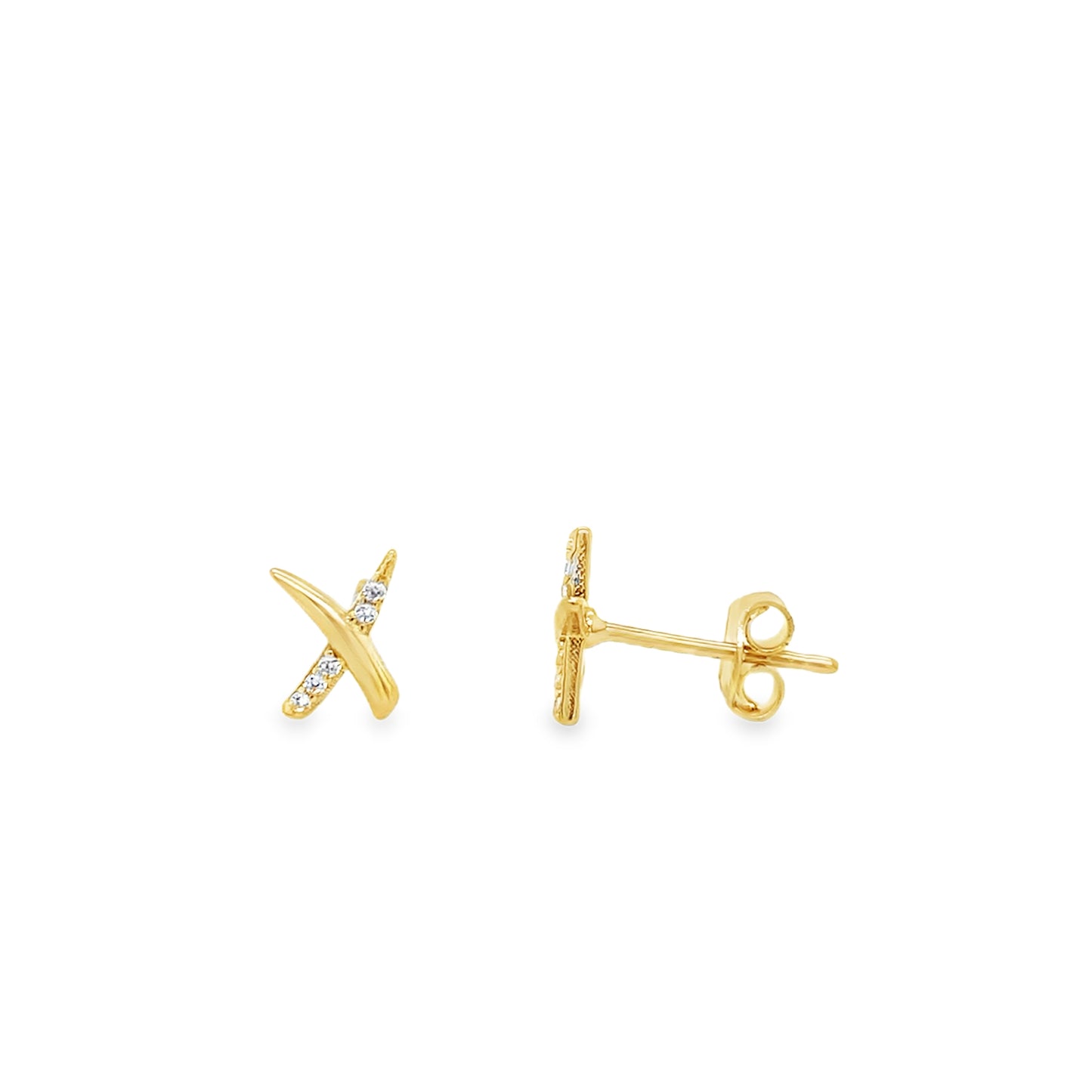 9ct CZ & Polished Kiss Stud Earrings