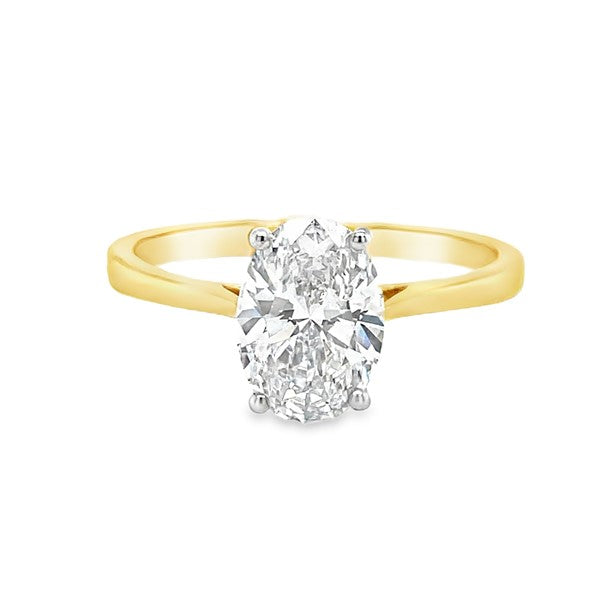 9ct Oval Cut Cultured Diamond Ring 1.50ct