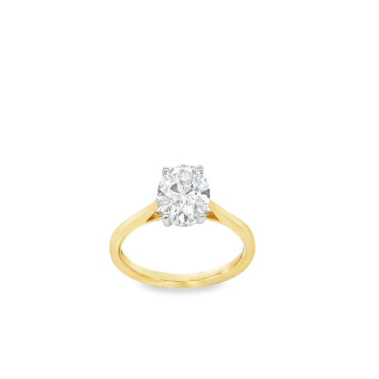 9ct Oval Cut Cultured Diamond Ring 1.50ct