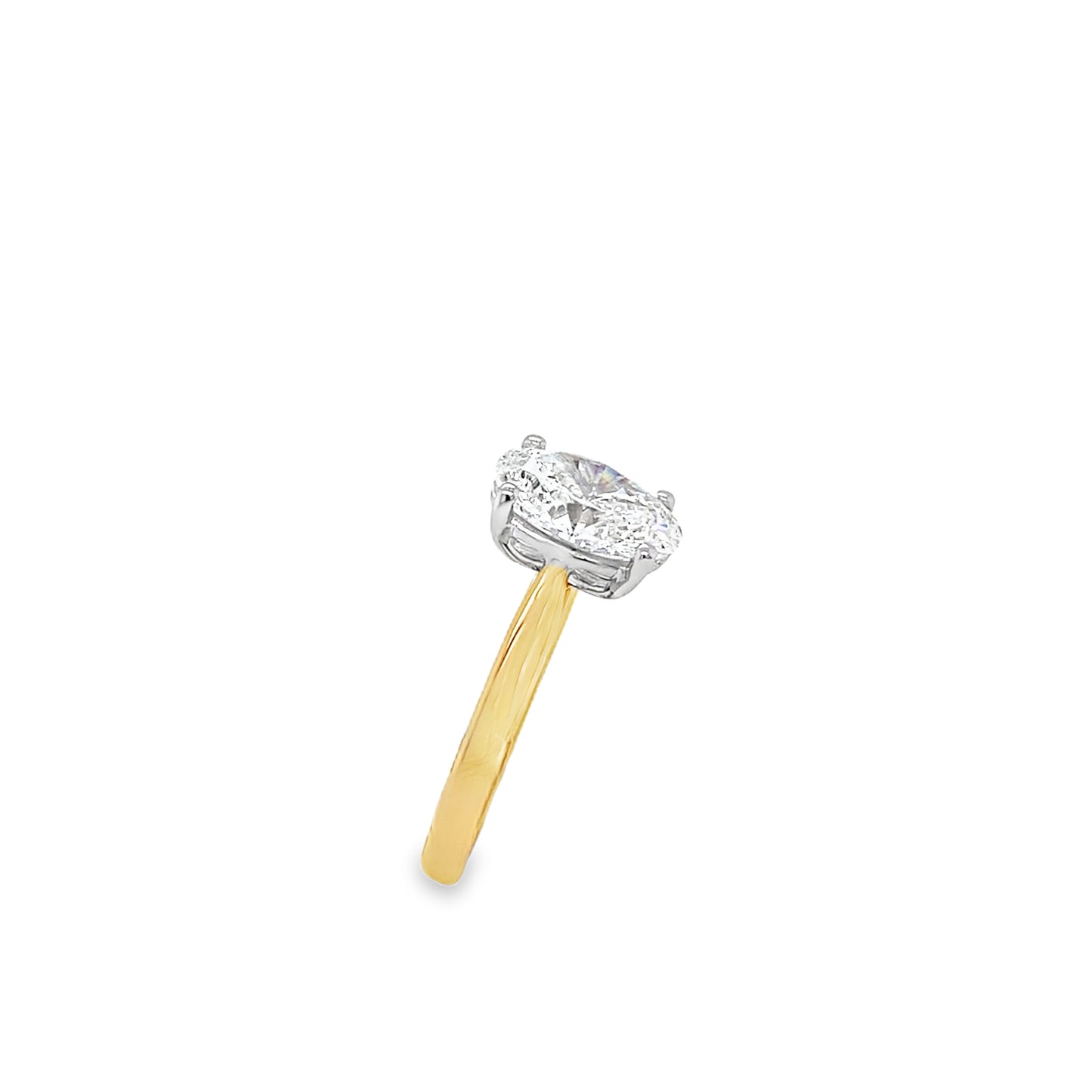 9ct Oval Cut Cultured Diamond Ring 2.00ct