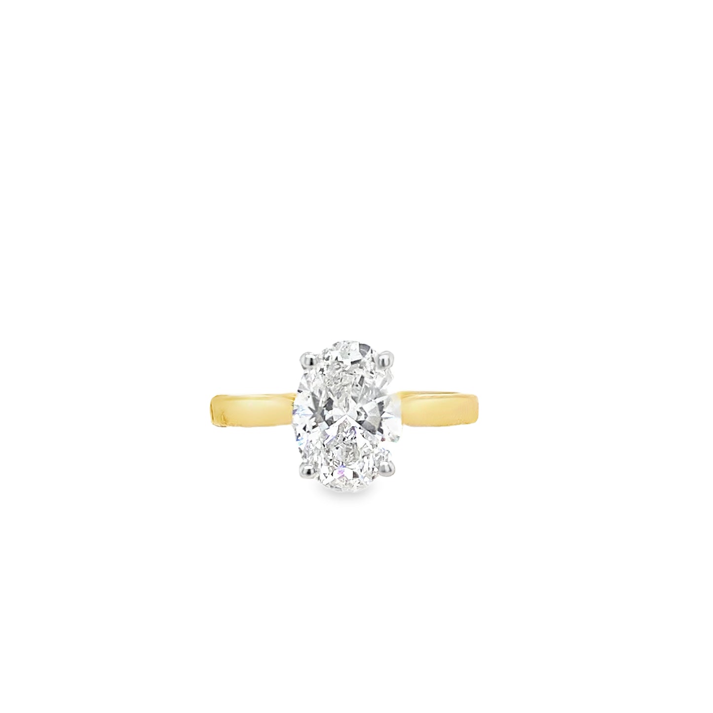 9ct Oval Cut Cultured Diamond Ring 2.00ct