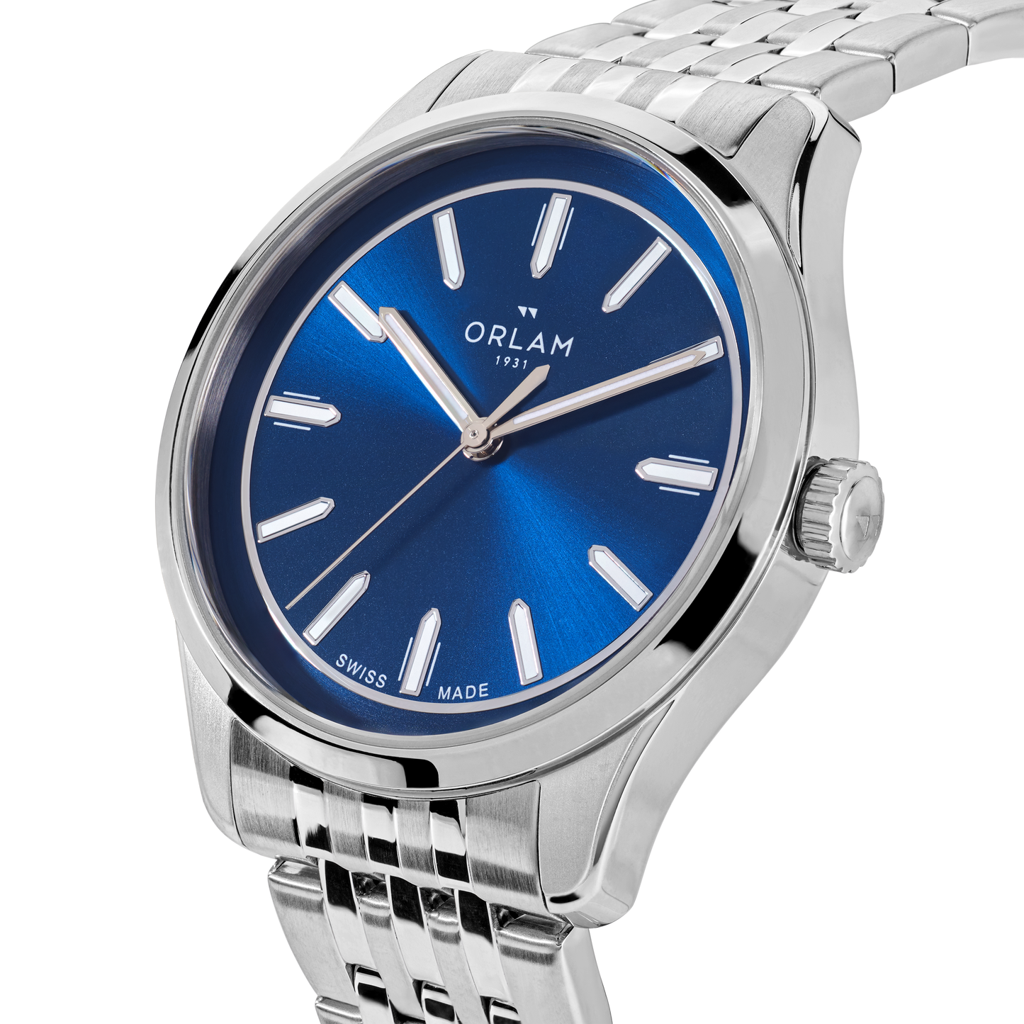 Gents Orlam Quartz Round Blue Dial