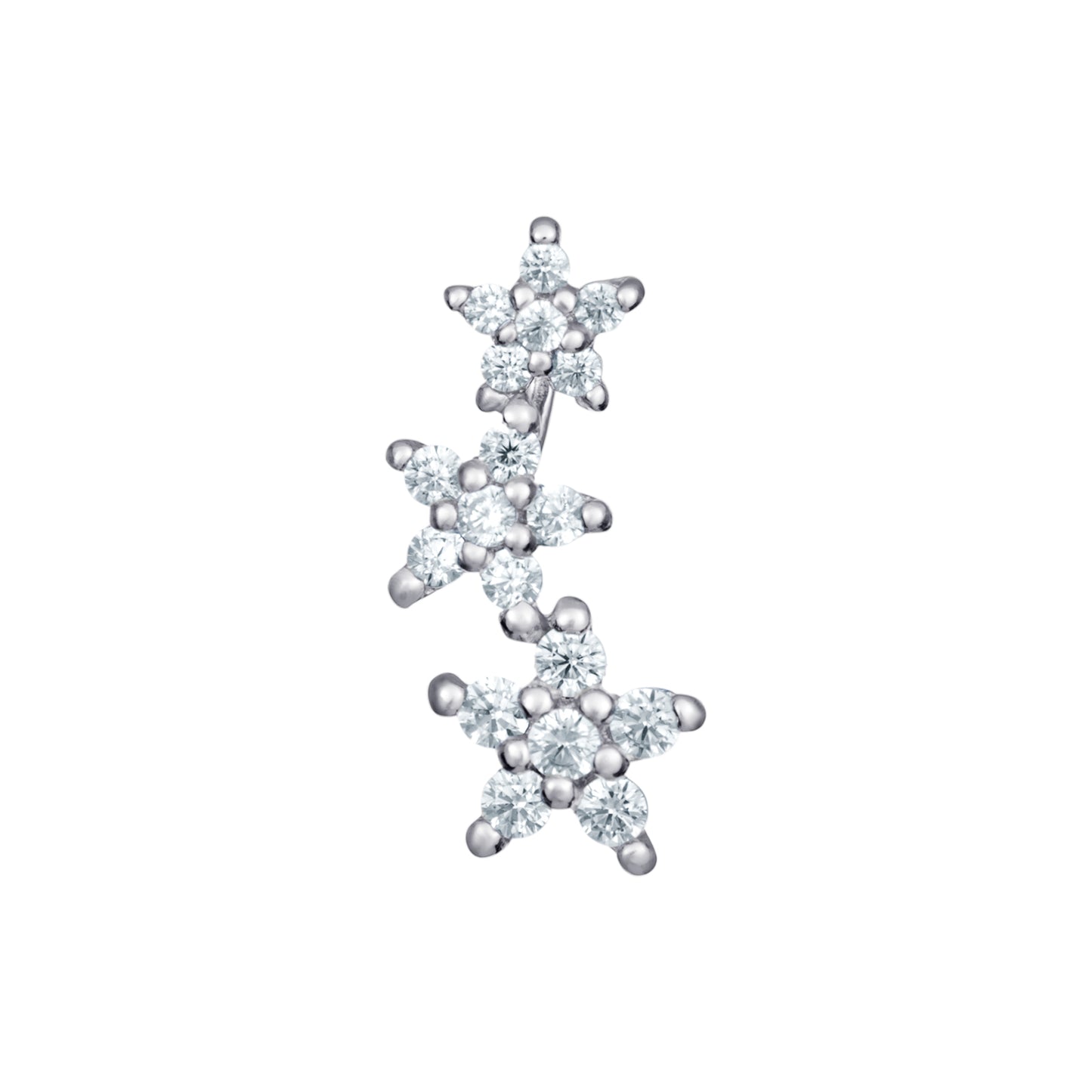 Sterling Silver CZ Triple Flower Climber Pendant