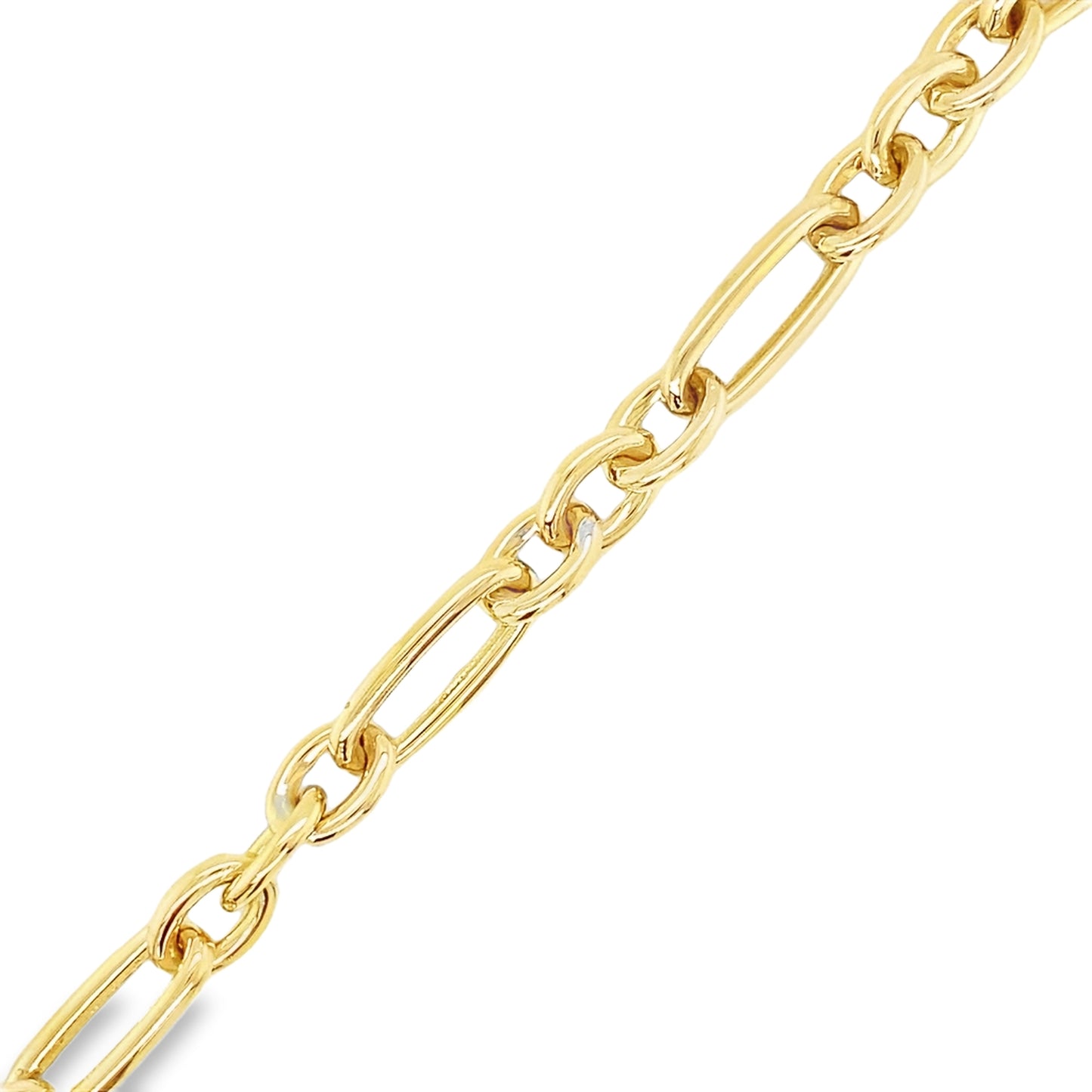 9ct Elongated Oval and Short Link High Polish Bracelet