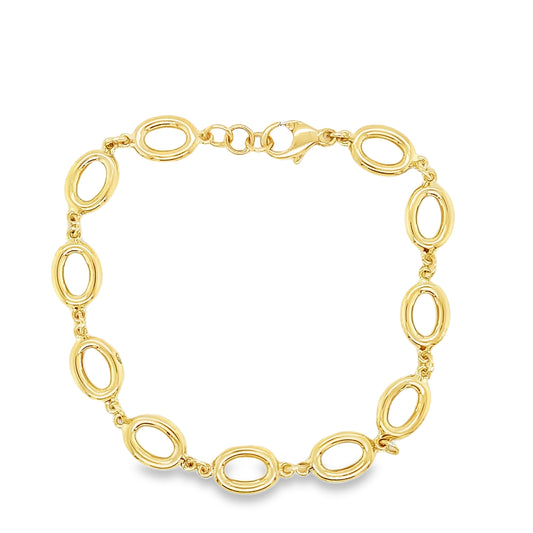 9ct Open Circle Link High Polish Bracelet