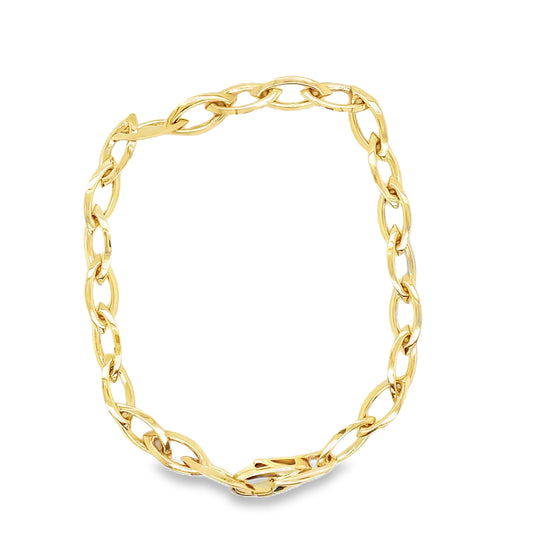 9ct High Polished Open Marquise Link Bracelet