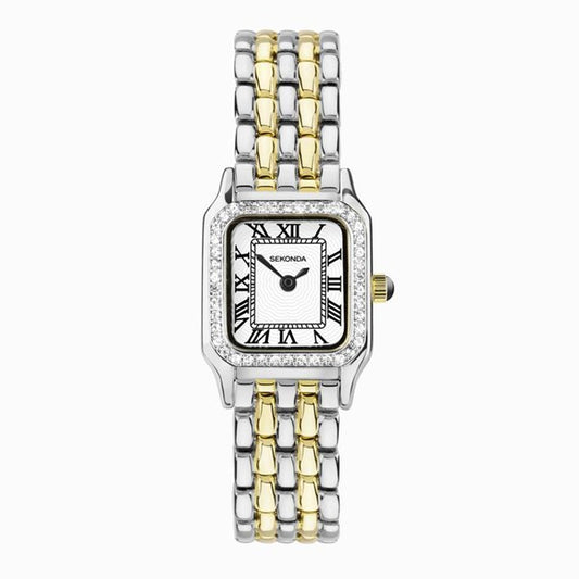 Ladies Sekonda White Dial CZ Bezel
